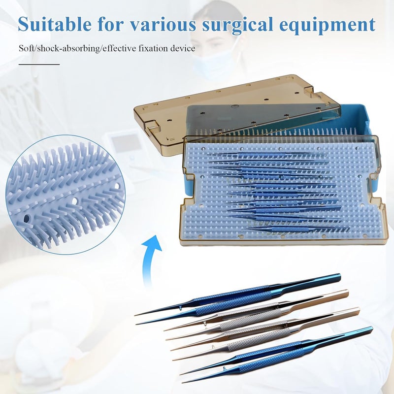 REEHUT Double Layer Autoclavable Instruments Storage Box Instruments Sterilization Tray Case with Silicone Mat - Image 4
